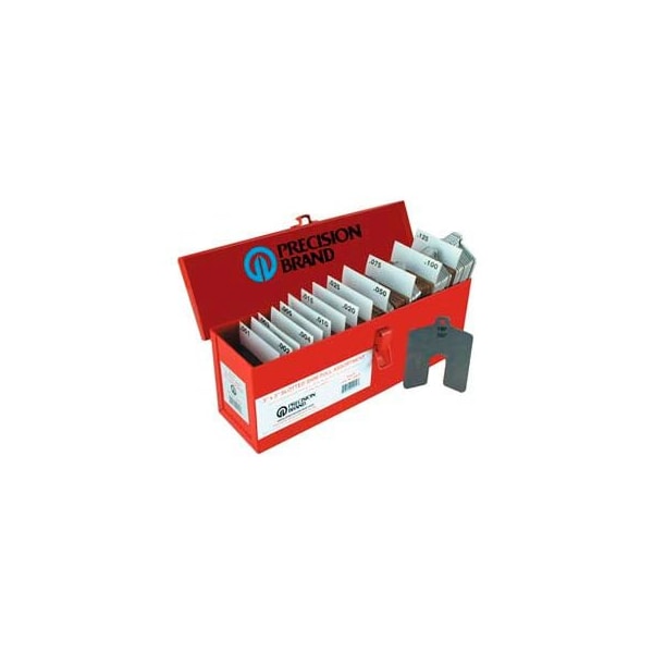Precision Brand Products Size D 5" x 5" Stainless Steel Slotted Shim, 130 Piece Mini Assortment - Made In USA 42970 - main